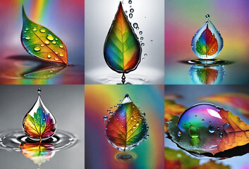 set of colorful drops