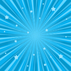 Fototapeta premium Blue vector abstract burst background illustration. Vector blue blast of stars background template