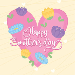 Happy mother day poster Vector illustration