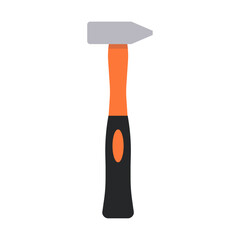 Straight Pein Hammer, Essential Tool for Metalworking and Blacksmithing, Vector Flat Illustration Design