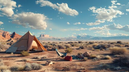 camping in the middle of the desert