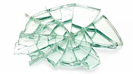Broken glass isolated on white background