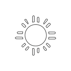 sun outline hand drawing on white