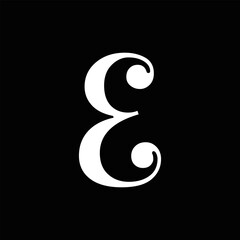 E letter logo, Letter E logo, E letter icon Design black background. Luxury E letter 