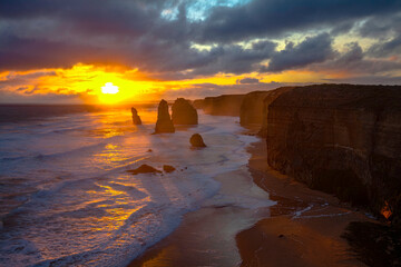 Majestic sunset over the twelve apostles