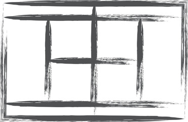 スポーツ関連の筆書き単品イラスト　コート　テニス