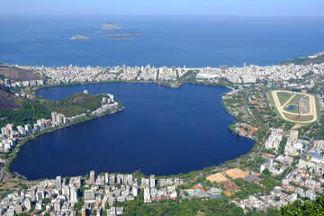 Cityscape of Rio de Janeiro seeing from Corcovado mountain