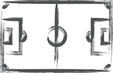 スポーツ関連の筆書き単品イラスト　コート　サッカー © nissat