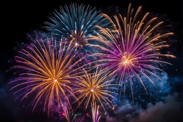 Fototapeta premium Happy New Year Festive Fireworks Display 