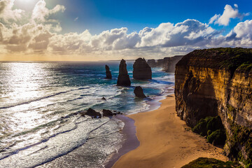 Majestic sunset at the twelve apostles, australia