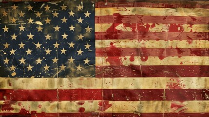 Vibrant American flag closeup with clear background, Ai Generated