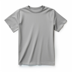 Gray Tshirt front mockup, design template on white, Ai Generated