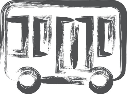 recommend clip art: 乗り物関連の筆書き単品イラスト　バス