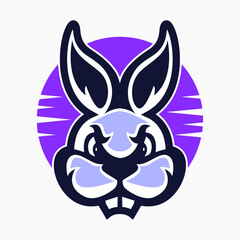 rabbit head cartoon mascot logo