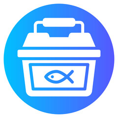 portable fridge gradient icon
