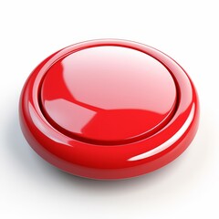 Easy button in clear focus on a pure white background, Ai Generated