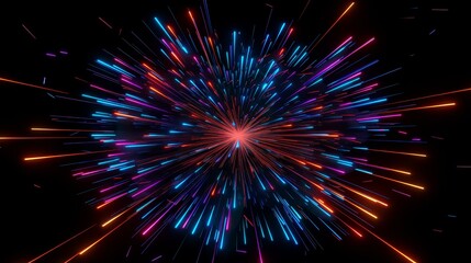Fireworks light up the sky with vibrant, intense colors, Ai Generated