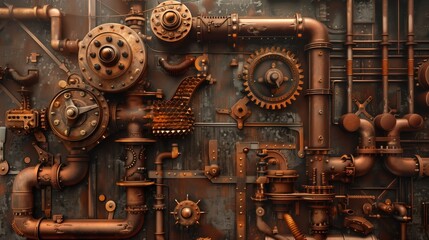 a steampunk-inspired industrial background texture
