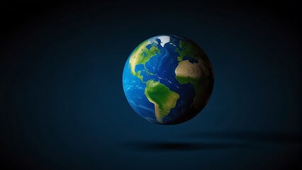 Fototapeta premium Earth globe map at night, glowing planet and global technology concept