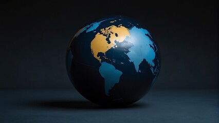 Fototapeta premium Earth globe map at night, glowing planet and global technology concept