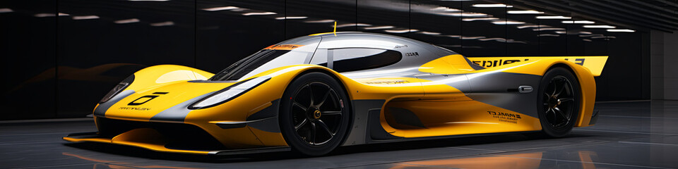 Aerodynamic body kit upgrades on the racing car complement the energetic outdoor surroundings