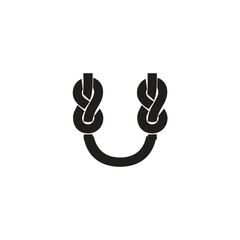 Fototapeta premium Letter U Rope logo icon vector template
