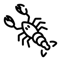 lobster line icon
