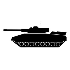 Fototapeta premium Military tank vector illustration vector silhouette, solid black color silhouette (17)