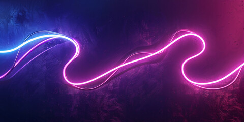 Bright Neon Curving Lines with a 3D Abstraction Background.