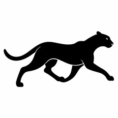 minimal Cheetah vector silhouette, solid black color silhouette (31)