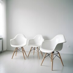 two white chair in a modern room