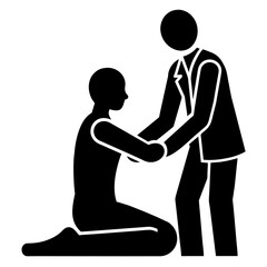 Physical therapist treatment a patient vector silhouette, white background (21)