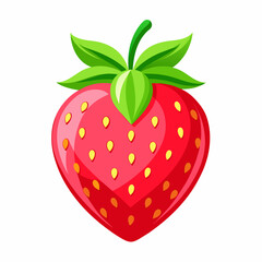 Strawberry fruit doodle flat character vector art illustration (29)