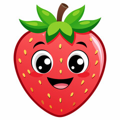 Obraz premium Strawberry fruit doodle flat character vector art illustration (27)