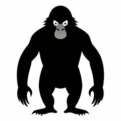 Ape vector silhouette, black color silhouette, white backgrounds (19)