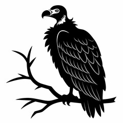 Big griffon vulture ‍flying vector silhouette (28)