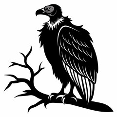 Big griffon vulture ‍flying vector silhouette (29)