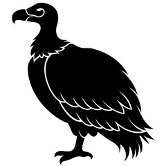 Big griffon vulture ‍flying vector silhouette (33)