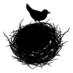 Bird nest vector art illustration (7)
