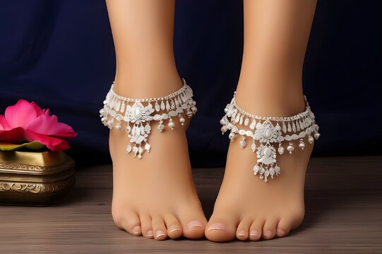Silver anklets (payal)
