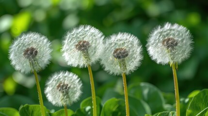 Dandelion in the Wind - Close-up of a Beautiful Pusteblume Flower