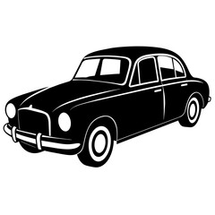 Naklejka premium car silhouette illustration, silhouette vector isolated on a white background (11)