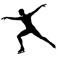 Man figure skating silhouette vector isolated on a white background (12)