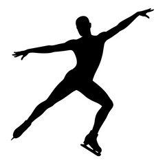 Man figure skating silhouette vector isolated on a white background (15)