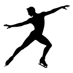 Man figure skating silhouette vector isolated on a white background (21)