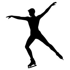 Man figure skating silhouette vector isolated on a white background (20)