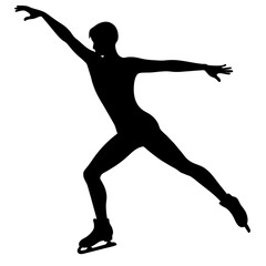 Man figure skating silhouette vector isolated on a white background (28)