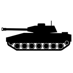 Military tank vector illustration vector silhouette, solid black color silhouette (13)