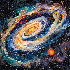 Celestial Symphony Illustration of the Milky Way Galaxy