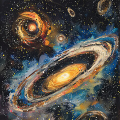 Celestial Symphony Illustration of the Milky Way Galaxy